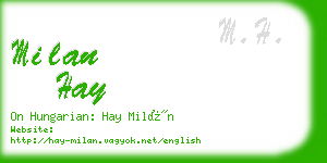 milan hay business card